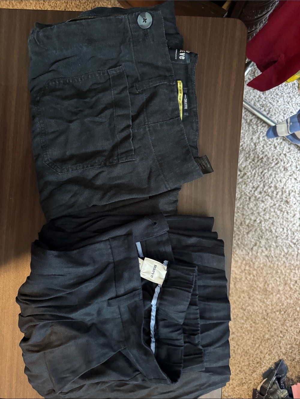 Maeve Black Pull-On Wide Leg Trousers Black(16W) or Navy(XL)